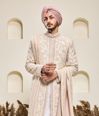 Pink sequins sherwani Indian Wedding Festive Elegance by Sarab Khanijou