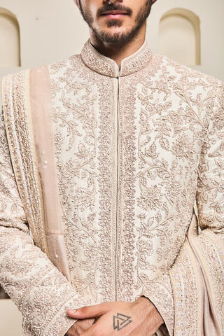 Pink sequins sherwani Indian Wedding Festive Elegance by Sarab Khanijou