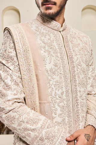 Pink sequins sherwani Indian Wedding Festive Elegance by Sarab Khanijou