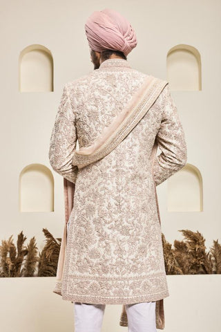 Pink sequins sherwani Indian Wedding Festive Elegance by Sarab Khanijou