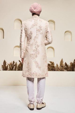 Spring work sherwani Indian Wedding Pink Elegance by Sarab Khanijou