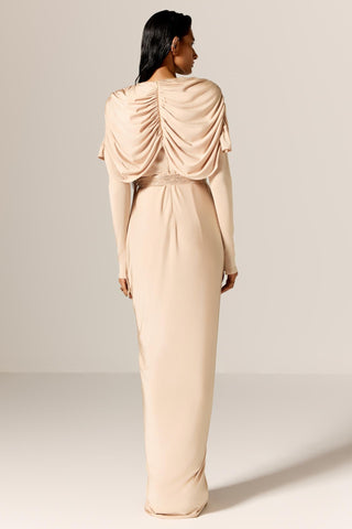 Beige vega eminence gown