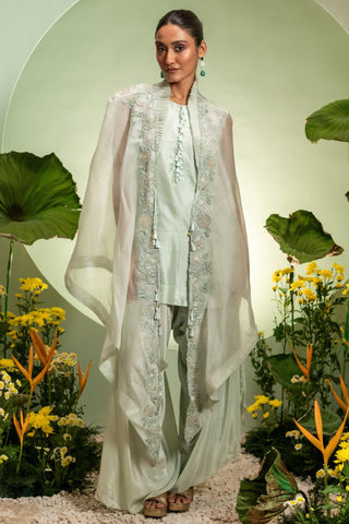 Short Kurta Set for Contemporary Wear – Green Eden by Pallavi Poddar