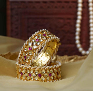 Bangle Bridal Wear - Multicolor Meera Jadau Bangle by Putstyle
