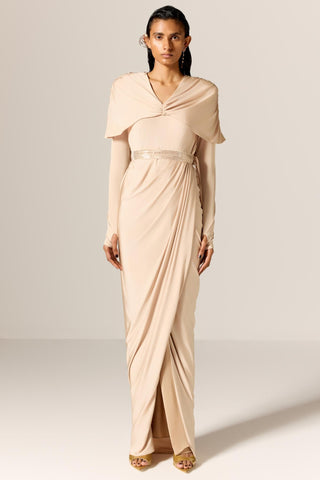 Beige vega eminence gown