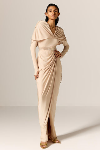 Beige vega eminence gown