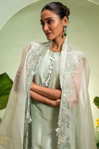 Short Kurta Set for Contemporary Wear â€“ Green Eden by Pallavi Poddar