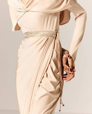 Beige vega eminence gown