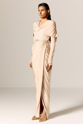 Beige vega eminence gown