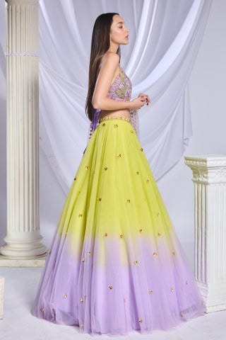 Lehenga Set Indian Wedding - Yellow berry sorbet by Papa Don't Preach