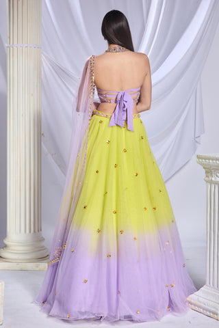 Lehenga Set Indian Wedding - Yellow berry sorbet by Papa Don't Preach