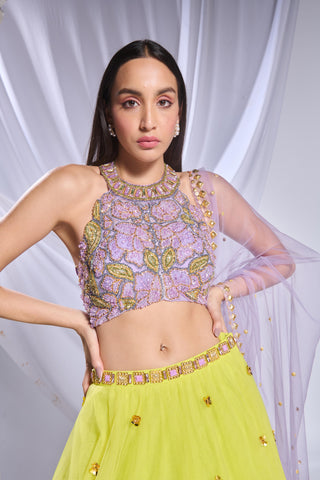 Lehenga Set Indian Wedding - Yellow berry sorbet by Papa Don't Preach
