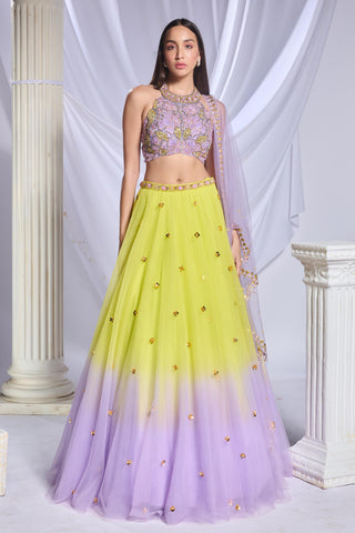Lehenga Set Indian Wedding - Yellow berry sorbet by Papa Don't Preach