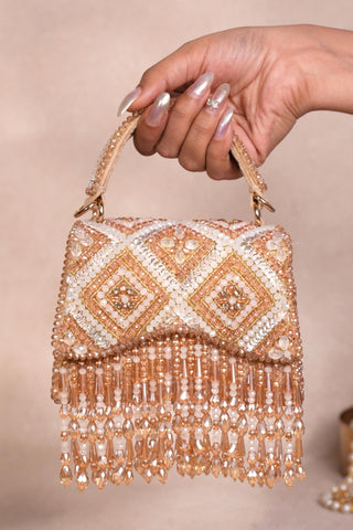 Gold box clutch bag for Indian Wedding - Pastel Elara accessory by House of Kosha