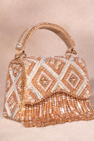 Gold box clutch bag for Indian Wedding - Pastel Elara accessory by House of Kosha