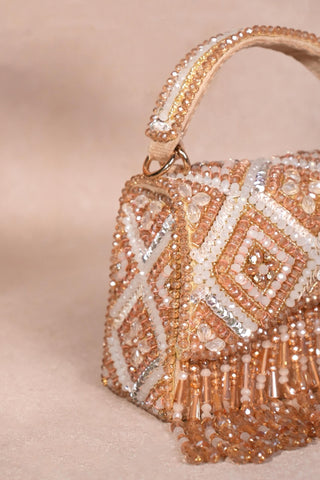 Gold box clutch bag for Indian Wedding - Pastel Elara accessory by House of Kosha