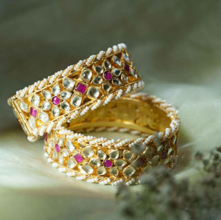 Bangle Bridal Wear - Multicolor Meera Jadau Bangle by Putstyle