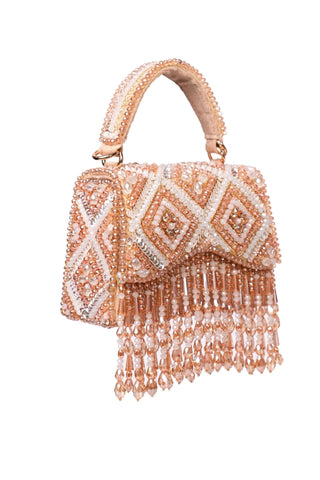 Gold box clutch bag for Indian Wedding - Pastel Elara accessory by House of Kosha