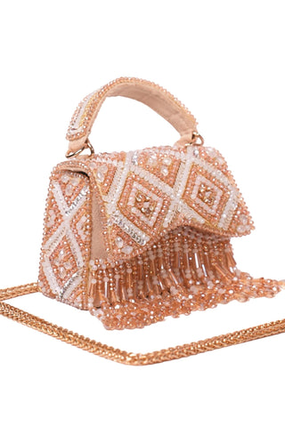 Gold box clutch bag for Indian Wedding - Pastel Elara accessory by House of Kosha