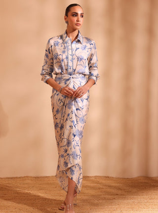 White hasi malgudi day skirt set