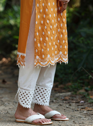 Orange nivi malgudi day kurta set
