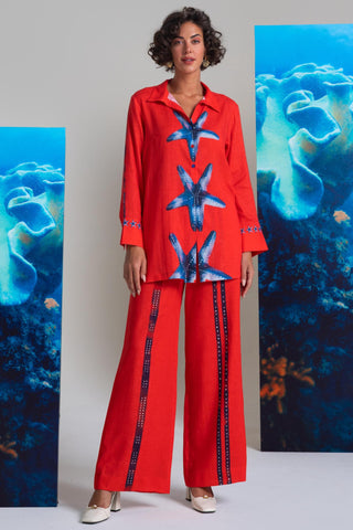 Red kyushu wow co-ord set