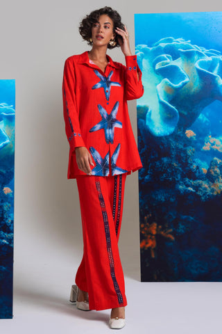 Red kyushu wow co-ord set