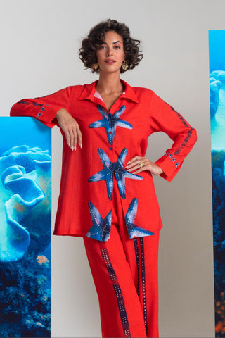 Red kyushu wow co-ord set