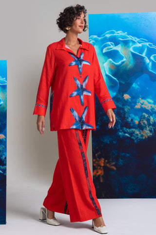 Red kyushu wow co-ord set