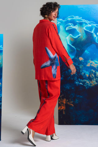 Red kyushu wow co-ord set