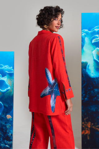 Red kyushu wow co-ord set