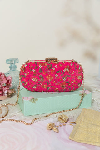Pink eva capsule clutch