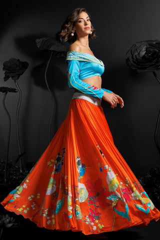 Lake paradise skirt & blouse set