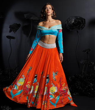 Lake paradise skirt & blouse set