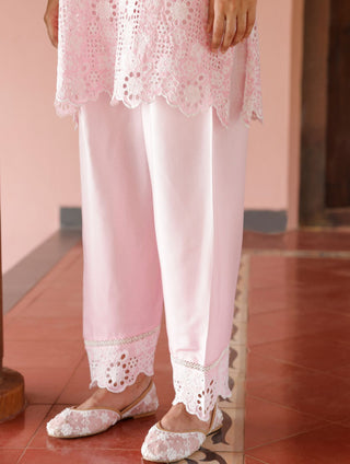 Pink jaithra malgudi day kurta set