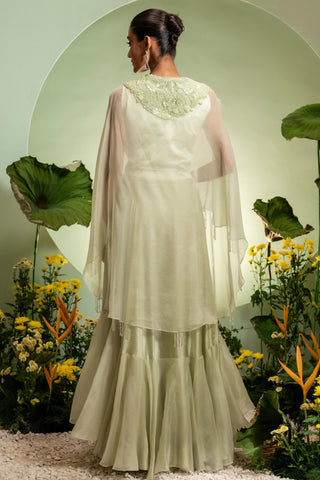 Ruffle Skirt Set for Indian Wedding – Green Eden by Pallavi Poddar