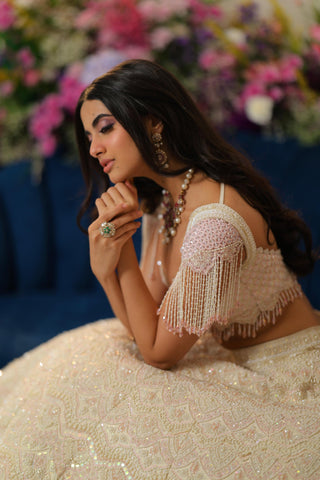 Beige blaire lehenga set