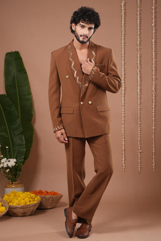 Coat pant set for Contemporary Wear – Mustard by AHI Clothing