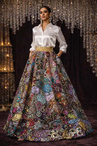 Skirt Bohemian Wear - Multicolor Heera Skirt by Banjara Trail