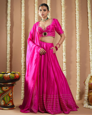Hot pink avyanna heavy lehenga set