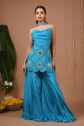 Suit set for Indian Wedding – Firozi Bandhani Printed by AHI Clothing