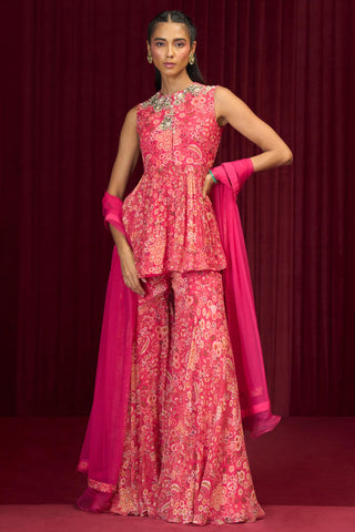 Pink rhapsody jazz-e-jashn gharara set