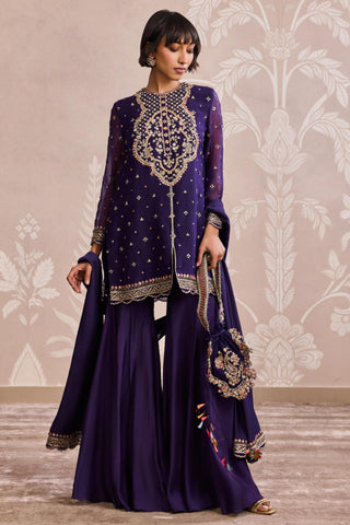 Purple nooreh ever after dupatta gharara set