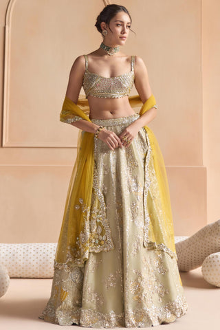 Lehenga Set for Indian Wedding - Green Off The Record Embroidered Lehenga Set by Osaa by Adarsh at Mrs. G


