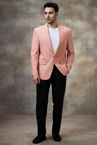 Pink solid blazer