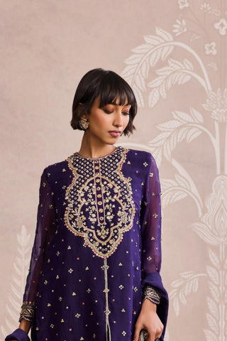 Purple nooreh ever after dupatta gharara set