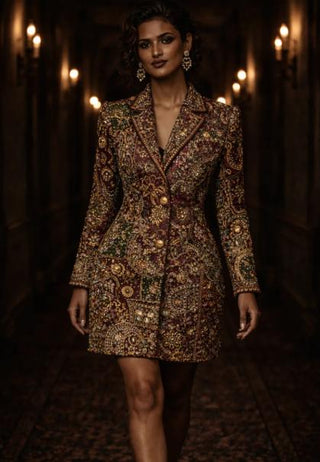 Dress Glamour Wear - Multicolor Bella Blazer Dress by Banjara Trail