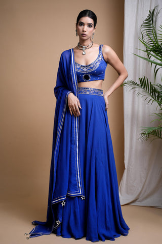Blue sitara lehenga set