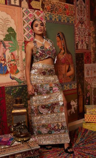 Co-ord Set Bohemian Wear - Multicolor Aurelia Co-ord Set by Banjara Trail