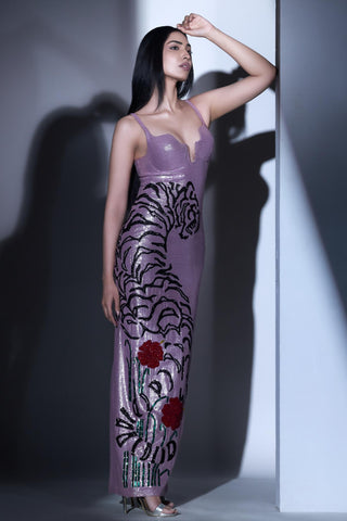 Pink tailored fit gown